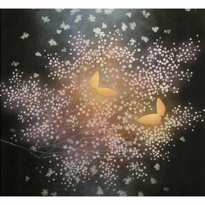 祥【真作】居村稔「雪華幻想」漆工芸 75×75cm サイン有 共シール 石川出身 輪島塗 日展 直筆 一点もの【ギャラリー祥】の画像4