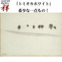 祥【真作】富岡惣一郎　木のある風景　油彩4号 サイン有 新潟県上越市出身 トミオカホワイト 直筆 一点もの【ギャラリー祥】_画像1