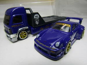 PORSCHE 930 RWB ポルシェ リアルライダー RealRider RWB トランスポーター 1/64 位 SILHDUETTES Car Culture Team Transport 大径パープル