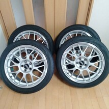 スバル純正 オプション BBS 鍛造 17インチ 7J +55 5穴 PCD100 ホイール 215/45R17 　BH BE レガシィ　プリウス_画像1