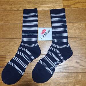 UNDERCOVER socks navy × white border Outlast new goods * unused undercover lady's 