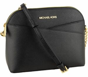 極美品　マイケルコース　MICHAEL KORS バッグ ショルダーバッグ 斜め掛け　肩掛け　チェーン ブラック×ゴールド　黒