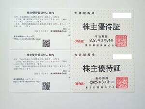 【送料無料】 大井競馬場 株主優待券 入場券2枚セット　2025年3月31日まで