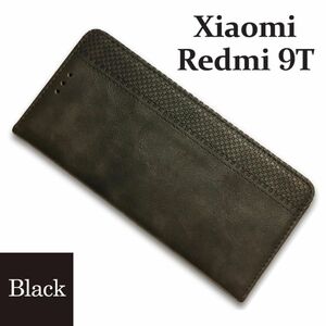 Xiaomi Redmi 9Tケース シャオミレッドミ9Tケース　手帳型 シック ベルトなし マグネット：ブラック