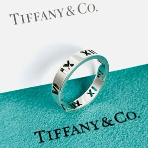 超美品☆TIFFANY&CO. ティファニー オープンアトラス ナローリング スターリングシルバー 9号 指輪 アクセサリー