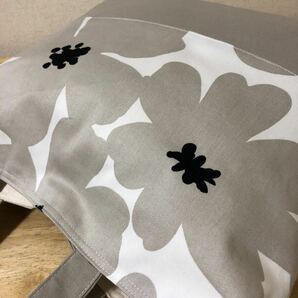 handmade グレージュ花柄＊大きめ肩掛けトートバックの画像3