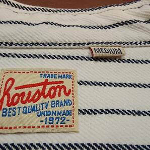 ★ HOUSTON HEAVY FLANNEL STRIPE WORK SHIRT ヒューストン ヘビーネルシャツ ビエラ ワークシャツ ストライプ ホワイト サイズM ★の画像8