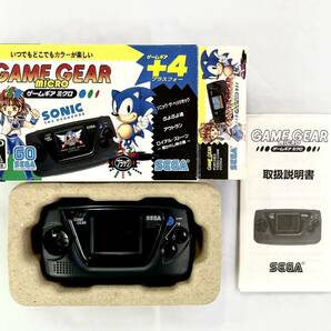 【中古】SEGA GAME GEAR micro ゲームギア ミクロ+4 ブラック ソニックザヘッジホッグ/ロイヤルストーン/ぷよぷよ通/アウトラン 箱説付の画像4