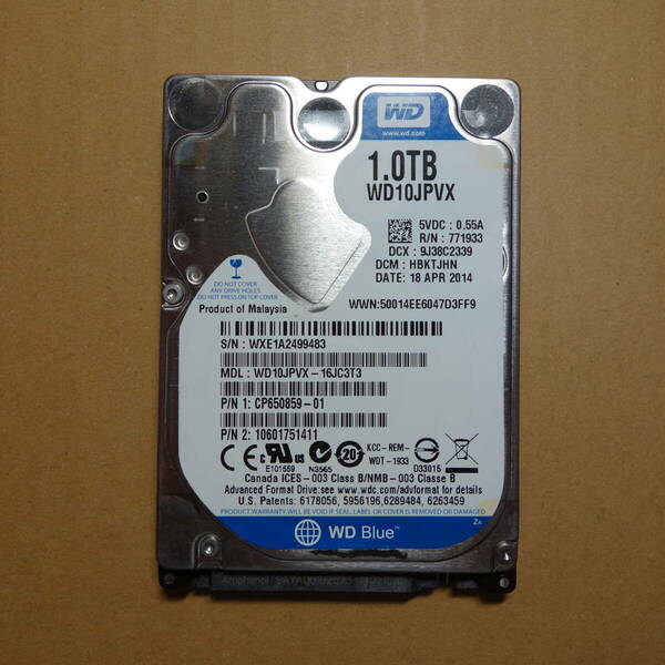 WESTERN DIGITAL◆1TB HDD◆WD10JPVX [1TB 9.5mm] 