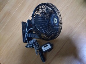 ★ 激安スタート 訳アリ 作動ok 弱強ok 首振りok 車用　扇風機　　BLACK　CAR　FAN　ファン　12V用　GA-74　カーファン ブラック 黒