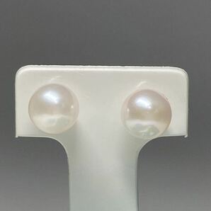 【光沢抜群！7.8mm】K18 天然 あこや真珠 照り艶抜群 1.6グラム 直結ピアス アコヤパール アコヤ真珠 pearl jewelry の画像6