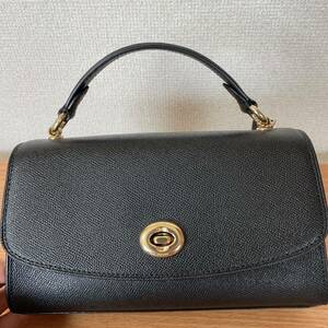 ■未使用■ COACH コーチ C1802 レザー ターンロック 2WAY クロスボディ ショルダーバッグ 斜め掛け レディース ブラック系