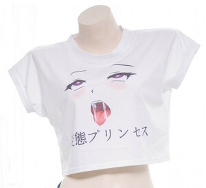 【新品・国内発送】アヘ顔Tシャツ（フロント顔デザイン）変態プリンセスカラー　フリーサイズ　6687/7056