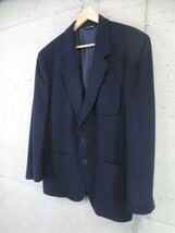 6240s17◆イタリア製◆カシミヤ混◆TRUSSARDI トラサルディ フランネルウール シングルジャケット 48/紺ブレザー/テーラード/スーツ/良品_画像3