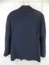 6240s17◆イタリア製◆カシミヤ混◆TRUSSARDI トラサルディ フランネルウール シングルジャケット 48/紺ブレザー/テーラード/スーツ/良品_画像5