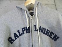 002m67◆人気です◆Ralph Lauren ラルフローレン ロゴワッペン フルジップ 裏地起毛 スエットパーカー S/トレーナー/ポロジーンズ/シャツ_画像3