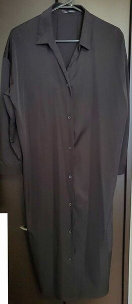 radarista ロングシャツ シャツワンピース スキッパーシャツ 黒