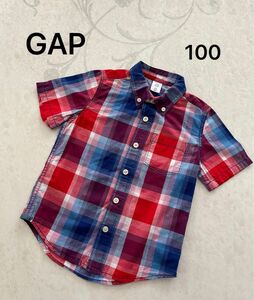 GAP ギャップ　キッズ半袖シャツ　チェックシャツ　ブラウス