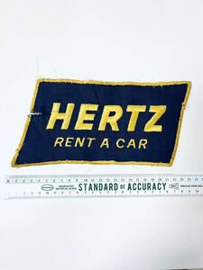 特大 希少 50s-60s HERTZ RENT A CAR 初期 旧ロゴ ワッペン ハーツレンタカー ビンテージ USA アメリカ 企業 アメ車 パッチ アップリケ