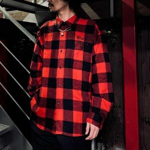 新品 WACKO MARIA 24SS FLANNEL REGULAR COLLAR SHIRT フランネル チェック シャツ 24SSE-WMS-RC02 ワコマリア S レッド