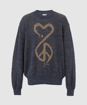 定価52800円 新品 Sasquatchfabrix. 24SS CALLIGRAPHIC LOVE & PEACE KNIT リネン ニット 24SS-KNN-004 サスクワァッチファブリックス_画像1