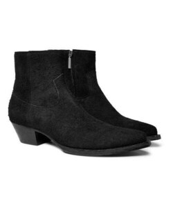 名作 Saint Laurent Lucas Brushed Suede Boots ルーカス スウェード レザー サイドジップ ブーツ 530825 サンローラン 41 ブラック