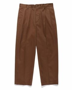 新品 WACKO MARIA 24SS DOUBLE PLEATED CHINO TROUSERS 2タック トラウザー パンツ 24SS-WMP-PT10 ワコマリア M ブラウン