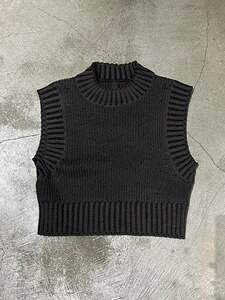 新品 OUAT 23AW META VEST フライト ワイド ニット ベスト O009024VT オーユーエーティー 3 ブラック