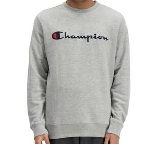 Champion チャンピオン メンズ　トレーナー　シャツ 刺繍 ロゴ US-L グレー コストコ ビッグロゴ スウェット