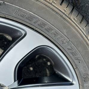 バリ溝☆パレットSW スズキ純正14インチアルミ+165/55R14 ダンロップ エナセーブ EC203 4本セット 日産ルークスにもの画像7