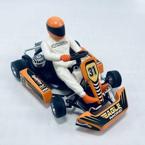 外箱台座無し スロットカー NINCO 1/18 RACING GO-KART EAGLE #31 orange-color 50641 ステアリング連動の画像4