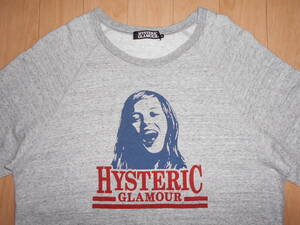 *HG. Hysteric Glamour la gran thick long sleeve long T-shirt reverse side sweat type Logo & Smile his girl print go in size L largish superior article 