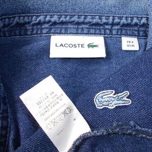 ☆LACOSTE/ラコステ 青ワニ インディゴ鹿の子長袖ポロシャツ サイズ4 ラコステジャパン社///シャンブレーデニムロンTの画像10