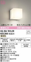 ★未使用★ODELIC オーデリック エクステリアライト OG254797LCR 防雨型 乳白色 高演色LED照明 電球色 ポーチライト 住宅外構)倉b_画像1