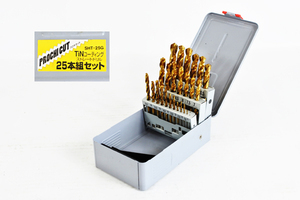 ▼未使用保管品 PROCHICUT プロチカット SHT-25G TiNコーティング ストレートドリルセット 25本組 Φ1～13mm ケース付属 )P②