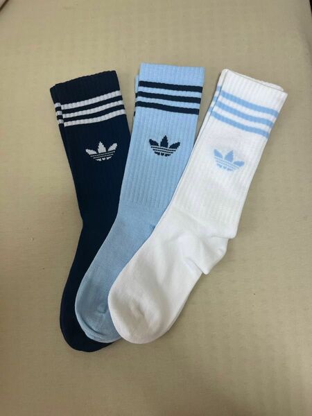 adidas オリジナル 靴下 ブルー くつ下 ハイソックス