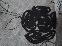 ※訳あり【中古】ローラアシュレイ グレー麻生地 リボンテープを使った刺繍が素敵 大人上品な ノースリーブワンピース 11号相当【同梱可】_画像3