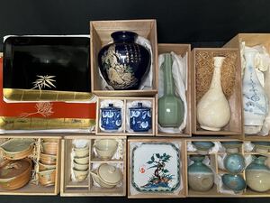 068 時代物 人気作家 和食器 10箱 無傷 茶器 煎茶器 酒器 花瓶 漆器 九谷焼 有田焼 伊賀焼 美濃焼 中島正雄 茶道具 煎茶道具 中国美術