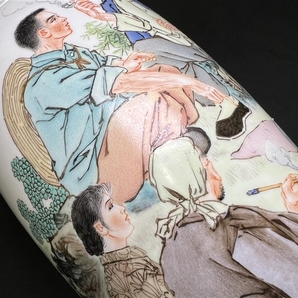 091 時代物 唐物 中国景徳鎮製 薄胎 花瓶 H30.5cm 重量316g 薄手 中国美術 古玩の画像7