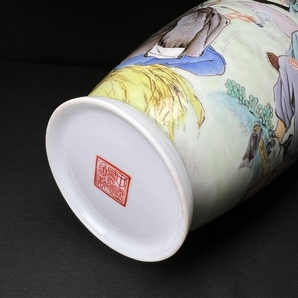 091 時代物 唐物 中国景徳鎮製 薄胎 花瓶 H30.5cm 重量316g 薄手 中国美術 古玩の画像8