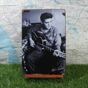 新品★インテリア雑貨★【ブリキ看板】Elvis Presley／エルヴィス・プレスリー　U.S.ARMY