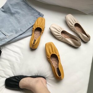  ballet shoes Loafer flat shoes lady's slip-on shoes shoes .... light weight easy ..... yellow 23cm