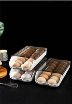 卵ケース 卵収納ボックス 冷蔵庫用 持ち運び 大容量 玉子ケース 区分保管 取り出し便利 食品保存容器 2点セット 透明_画像2