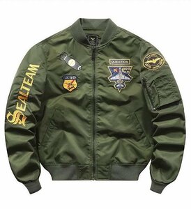 ミリタリージャケット フライトジャケット メンズ アメリカ空軍 ブルゾン お兄系 大きいサイズ グリーン 4XL