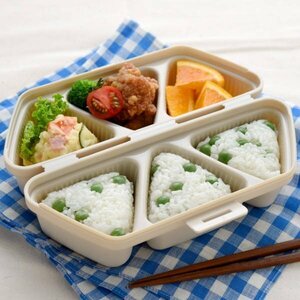 おにぎり型　抜き型 おにぎりキット　おむすび型　おにぎり 6穴 ケース お弁当　 ご飯　レジャー　カーキ