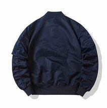 ミリタリージャケット メンズ ma-1 フライトジャケット ジャケット はおり 防寒 薄手 厚手 秋冬 ブルー XL_画像2