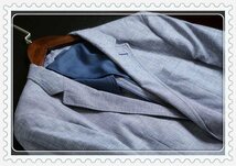 XZ-19-GG-YM(実寸46 S-M度 )新品 新作 ■在庫わずか 国内未販売 高品質 紳士 夏 リネン ◆ 2ボタン メンズ 紳士 ジャケット スーツ_画像2