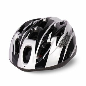 自転車 ヘルメット 軽量 高剛性 サイクリング 大人 ロードバイク 019　黒＆白