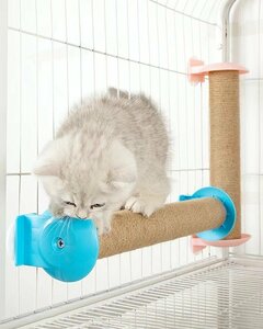 猫爪磨き 遊び場 麻紐 猫用品 猫　おもちゃ 安定　天然サイザル麻紐 登り 　ストレス解消　ブルー