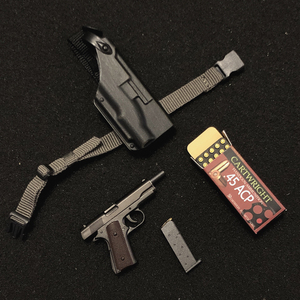 送料120円) 1/6 .45ACP弾ケース付) 大型拳銃 M1911A1 ガバメント DAMTOYS RE2 レオン バイオハザード (検 ホットトイズ ジル フィギュア